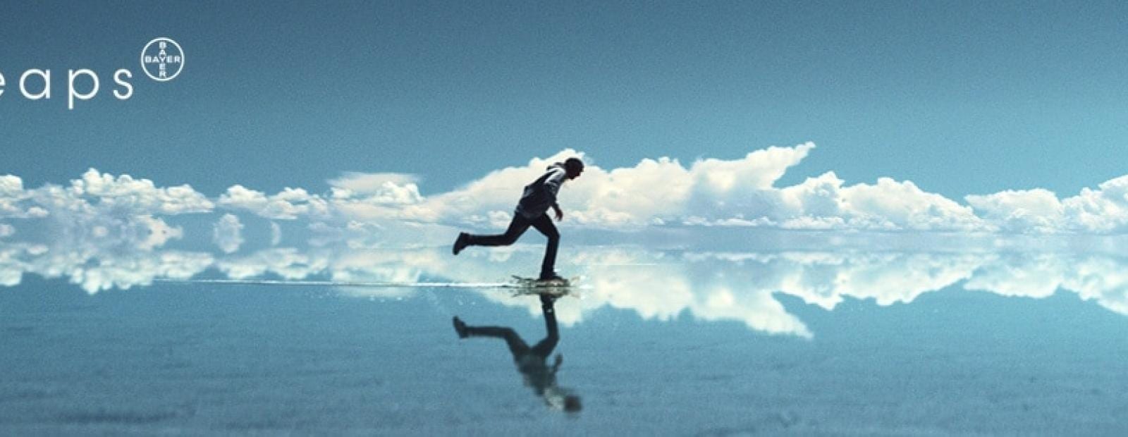 person walking on water