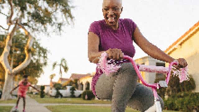 Woman riding a bicycle